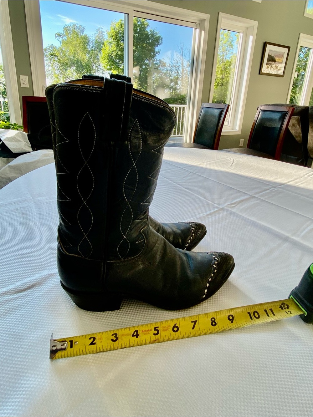 Tony Lama Women's Black Western Rodeo Cowboy Wedding MidCalf Boots - Picture 7 of 16